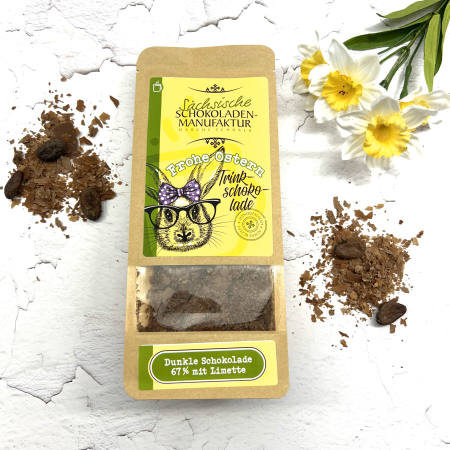 Preview: FROILEIN ALMAS Dunkle Trinkschokolade 67 % mit Limette 