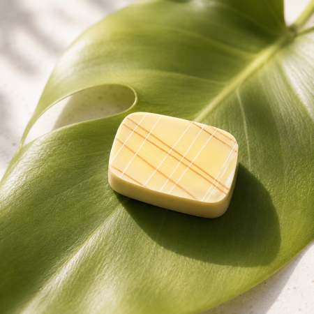 Praline Ganache Passionsfrucht umhüllt mit dunkler 60 % Ghana und weißer Schokolade 33 %