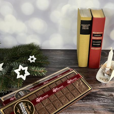 Adventstafel mit 25 Stückchen Schokolade Vollmilch