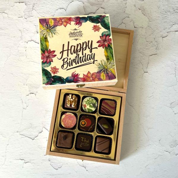 Happy Birtday 9 Pralinen offen