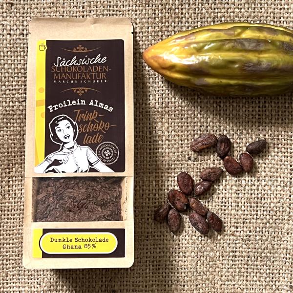 Dunkle Trinkschokolade Ghana 85 % 150g