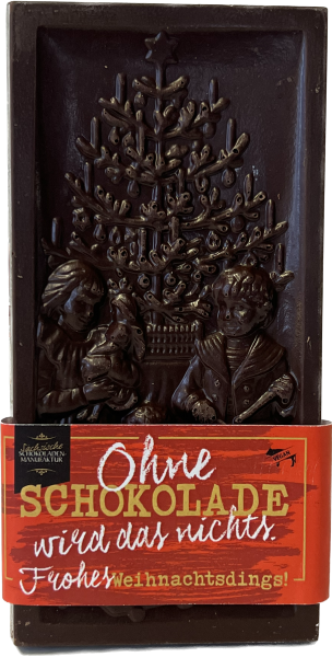 Relieftafel Weihnachten - dunkle Schokolade
