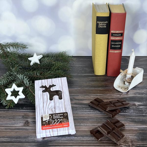 Weihnachtsserie "Elch Gustav" mit Dunkler Schokolade 60%